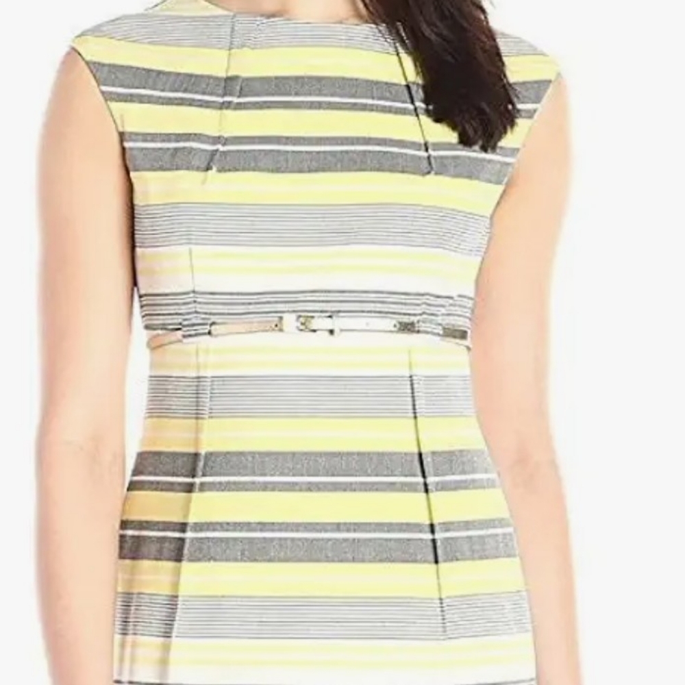 Calvin Klein Belted Striped Women's Sheath Dress 18w - Picture 10 of 10